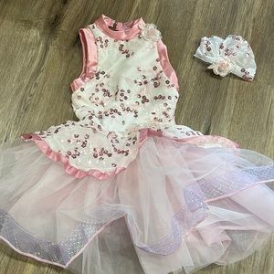 Beautiful dance costume with attached tutu.
